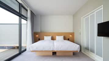Habitación Deluxe con 2 camas individuales, no fumadores (Hollywood Twin) | Escritorio, sistema de insonorización, wifi gratis y ropa de cama