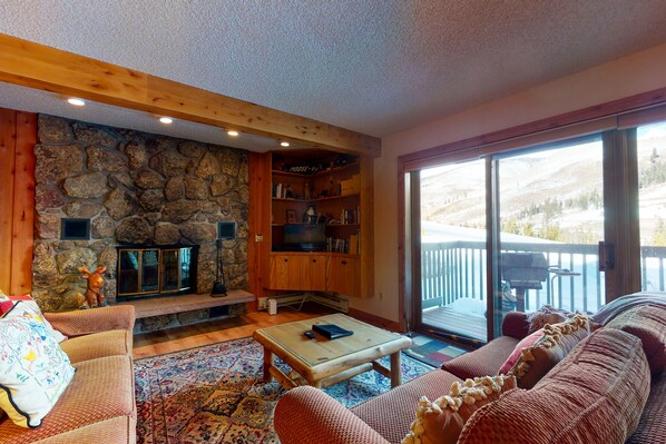 TV, fireplace, DVD player, stereo