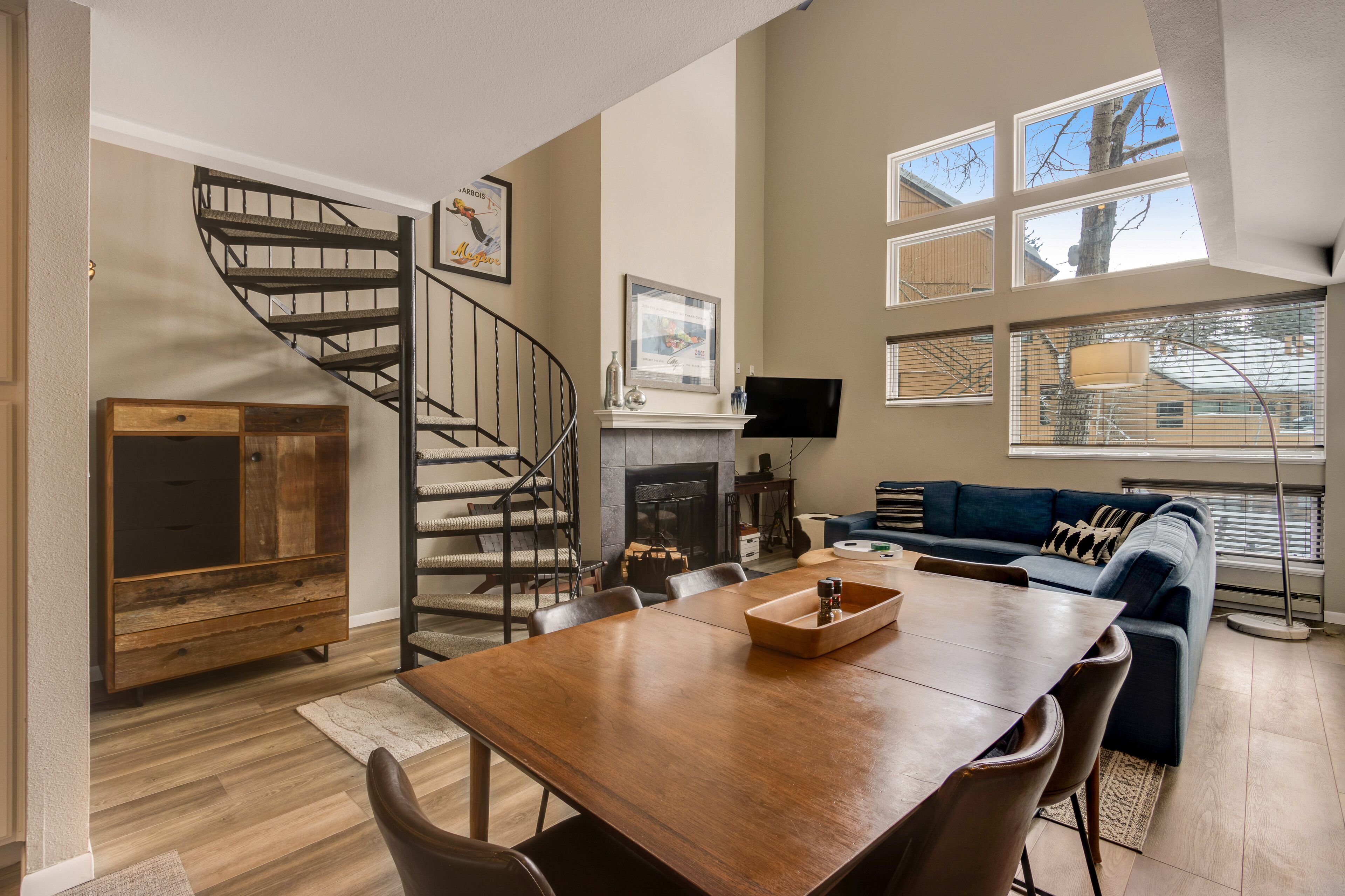 TV, fireplace, DVD player, stereo