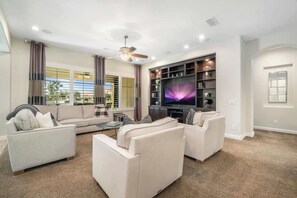 TV, stereo, offices