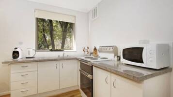 Großer Kühlschrank, Mikrowelle, Ofen