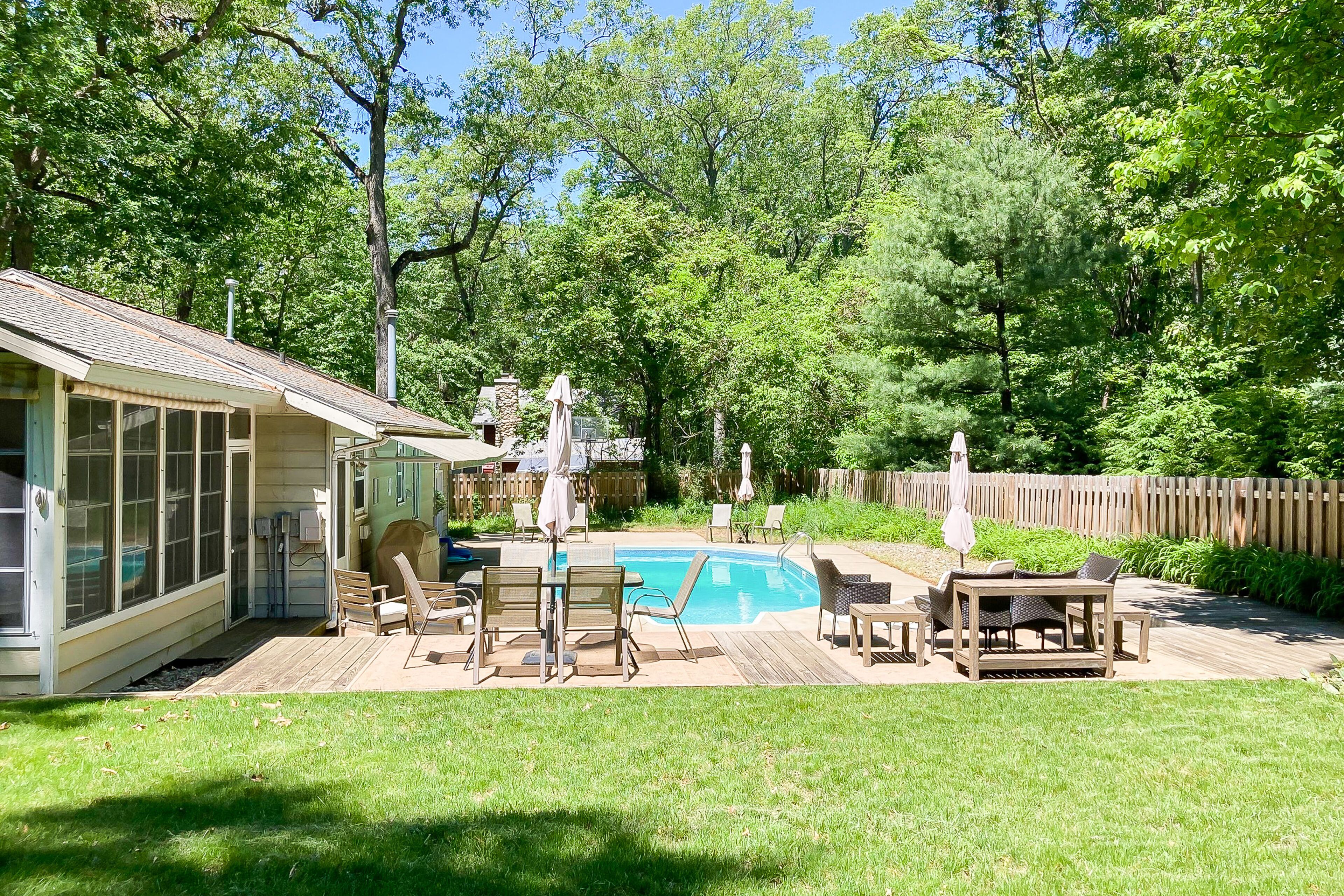 Family-friendly home near Lake Michigan with private outdoor pool