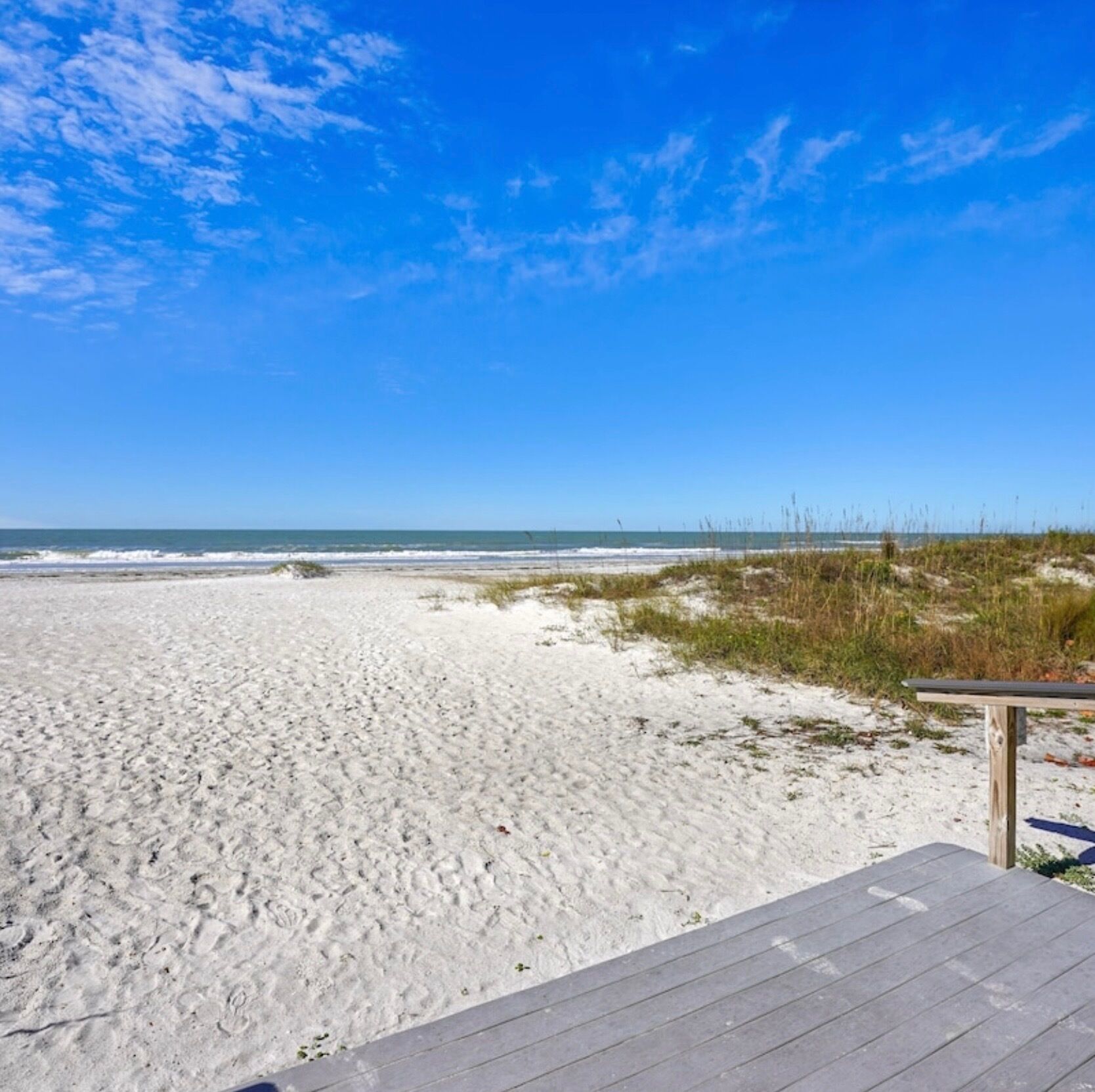 On the beach, sun loungers, beach towels