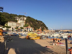 Beach nearby, sun loungers