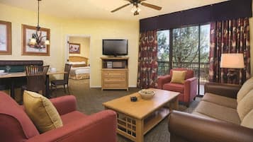 TV connectée, cheminée, jeux vidéo, lecteur de DVD