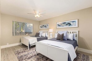 2 bedrooms, premium bedding, desk, iron/ironing board