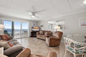 TV, DVD player, stereo