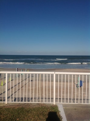 On the beach - 2 BEDROOM CONDO. DIRECTLY ON THE BEACH, GROUND FLOOR, GREAT POOL, HOT TUB  (Daytona Beach)