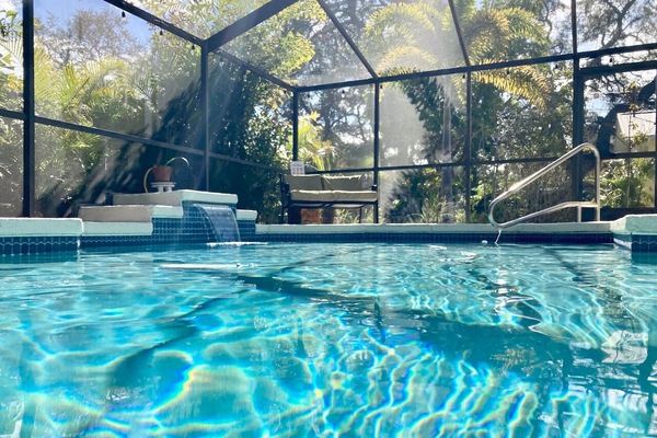 Take a refreshing dip in the heated, private, saltwater pool