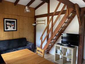 Een televisie en boeken