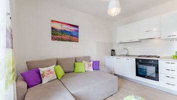 Apartment (One Bedroom Apartment) | Private kitchen | Fridge, stovetop, electric kettle, cookware/dishes/utensils