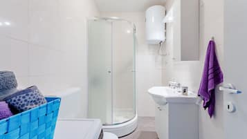 Apartment (One Bedroom Apartment) | Bathroom | Shower, free toiletries, hair dryer, towels