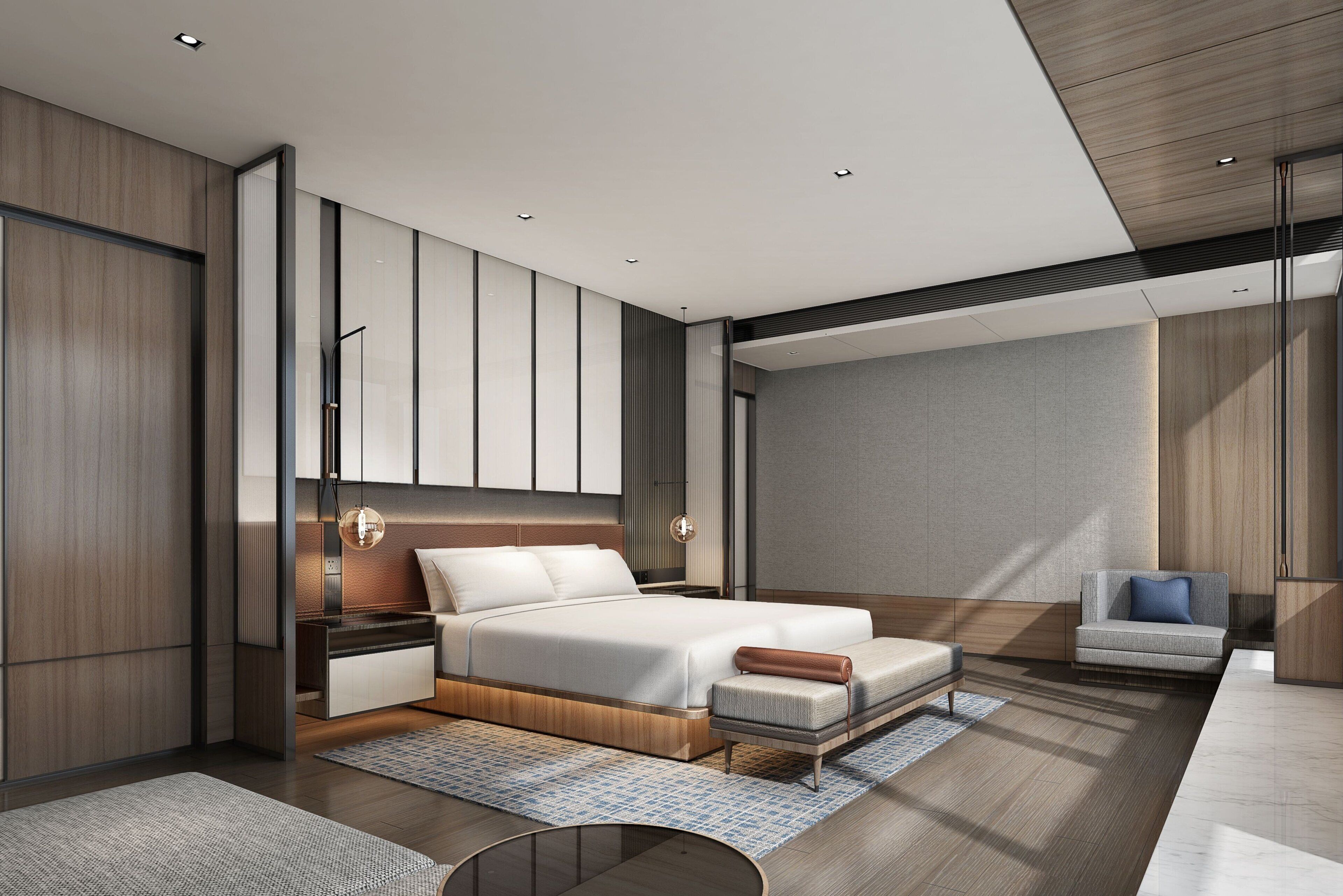 房內夾萬、書桌、手提電腦工作空間、熨斗/熨衫板