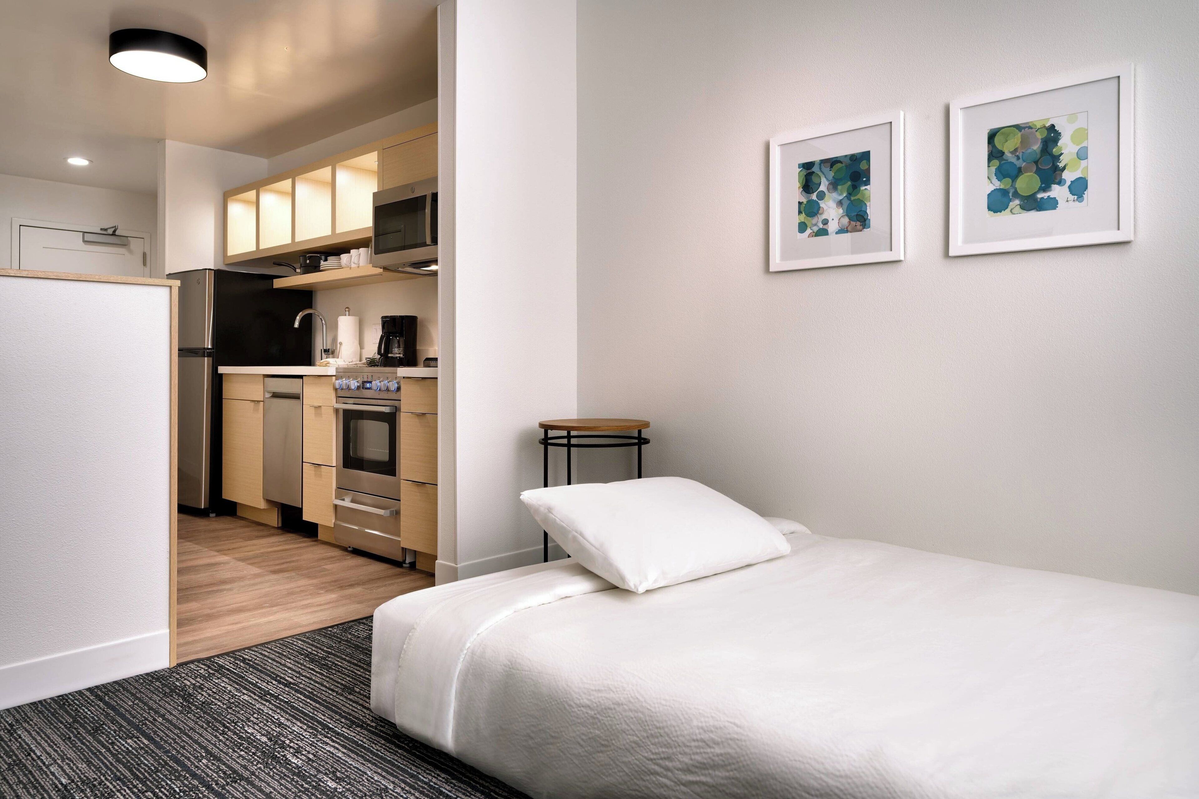 1 bedroom, desk, laptop workspace, iron/ironing board