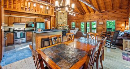 A unique compound of log homes on the Black Water at Smith Mountain Lake