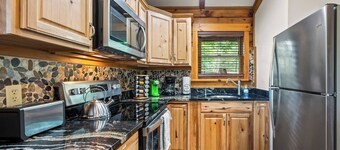 Five beautiful cabins all on the same property. Great for family reunions, corporate retreats or other small groups.