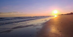 On the beach, sun loungers, beach towels - Incredible Oceanfront End-Unit Condo with Pool & Elevator Access (North Topsail Beach)