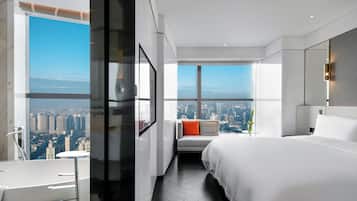 Premium bedding, down duvets, free minibar, in-room safe