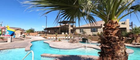 Outdoor pool, a heated pool