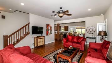 Televisión y chimenea