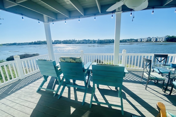 Main level porch at high tide