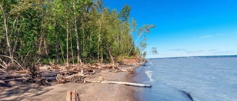 Playa en los alrededores, camastros y toallas de playa