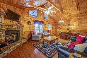 Smart TV, fireplace, video games