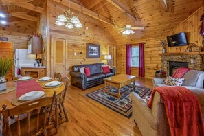 Smart TV, fireplace, video games