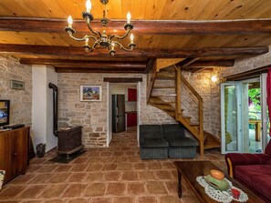 Living room - Part of the old Stone House With Private Pool and Garden on Peaceful Location (Visnjan)