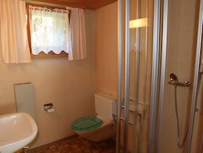 Shower, towels - Charming Apartment in Habkern With Private Terrace (Habkern)