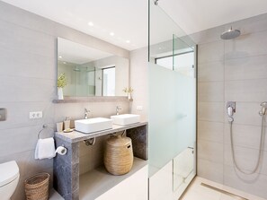 Bathroom - Beautiful Luxe Villa in Private Olive Grove, sea and Mountain View, Close to sea (Agios Nikolaos)