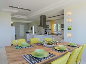 Villa | Private kitchen | Stovetop, electric kettle, toaster, high chair - Infinity Pool Villa With Sea Views Near Rethymno City & Beach and Shaded BBQ (Rethymno)