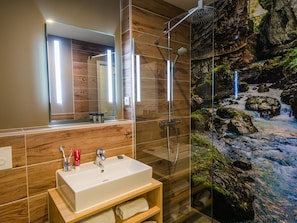 Shower, towels - Cottage de Luxe With Sauna & Whirlpool, in Allgäu (Leutkirch im Allgau)