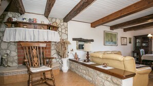 Fireplace - Unique Villa for up to 8 Persons, with Pool, Hot Tub & Beautiful Garden (Vizinada)
