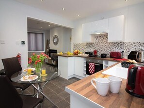 Fridge, microwave, oven, electric kettle