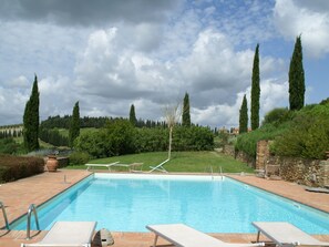 Outdoor pool - Spacious Apartment Furnished in Italian Style in the Hills (Montaione)