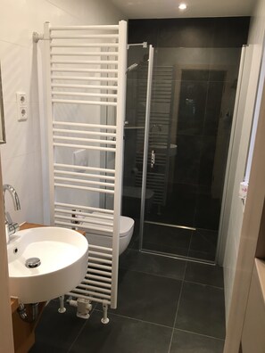 Dusche, Haartrockner, Handtücher