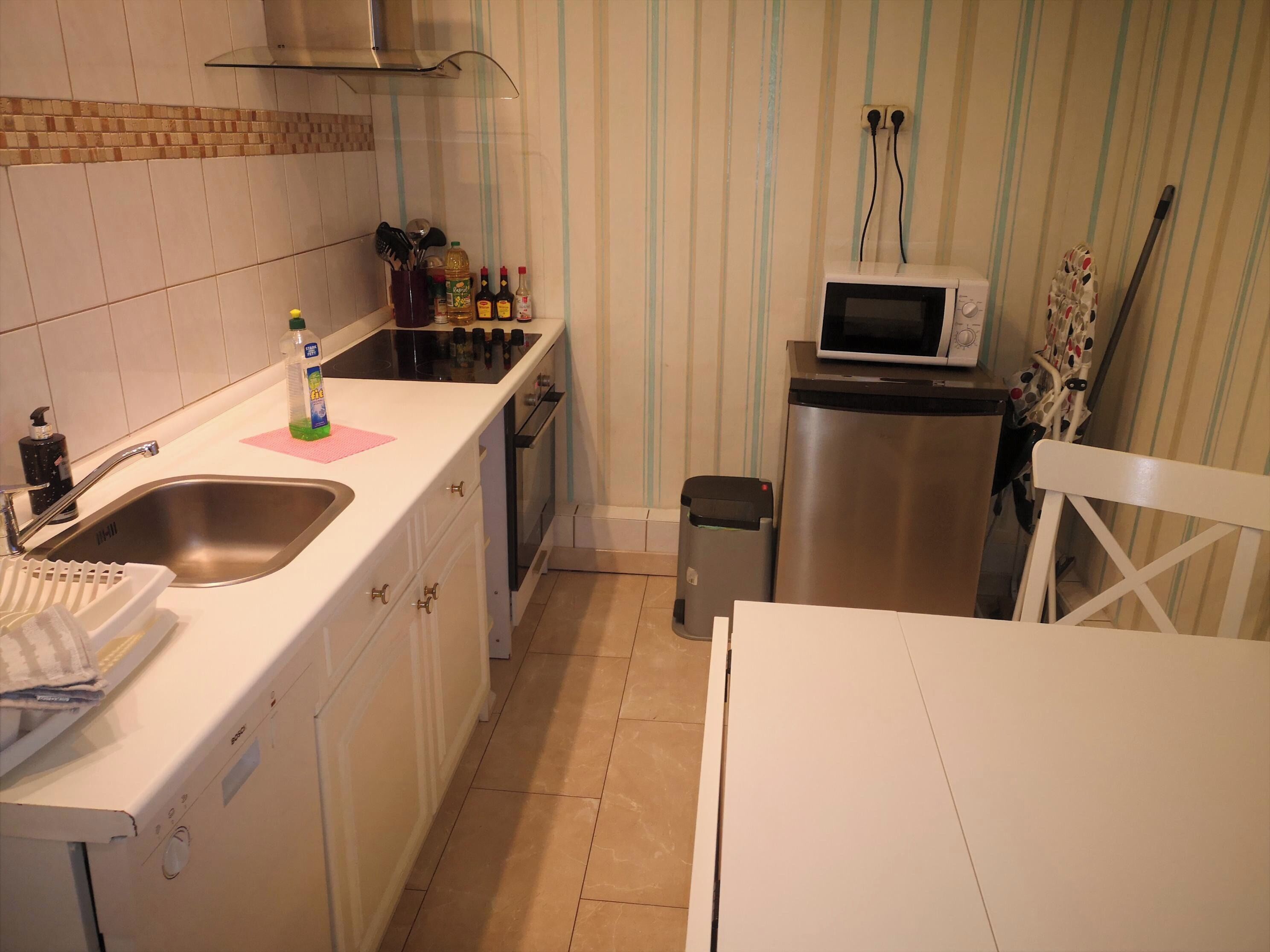 Kühlschrank, Mikrowelle, Herdplatte, Geschirrspüler