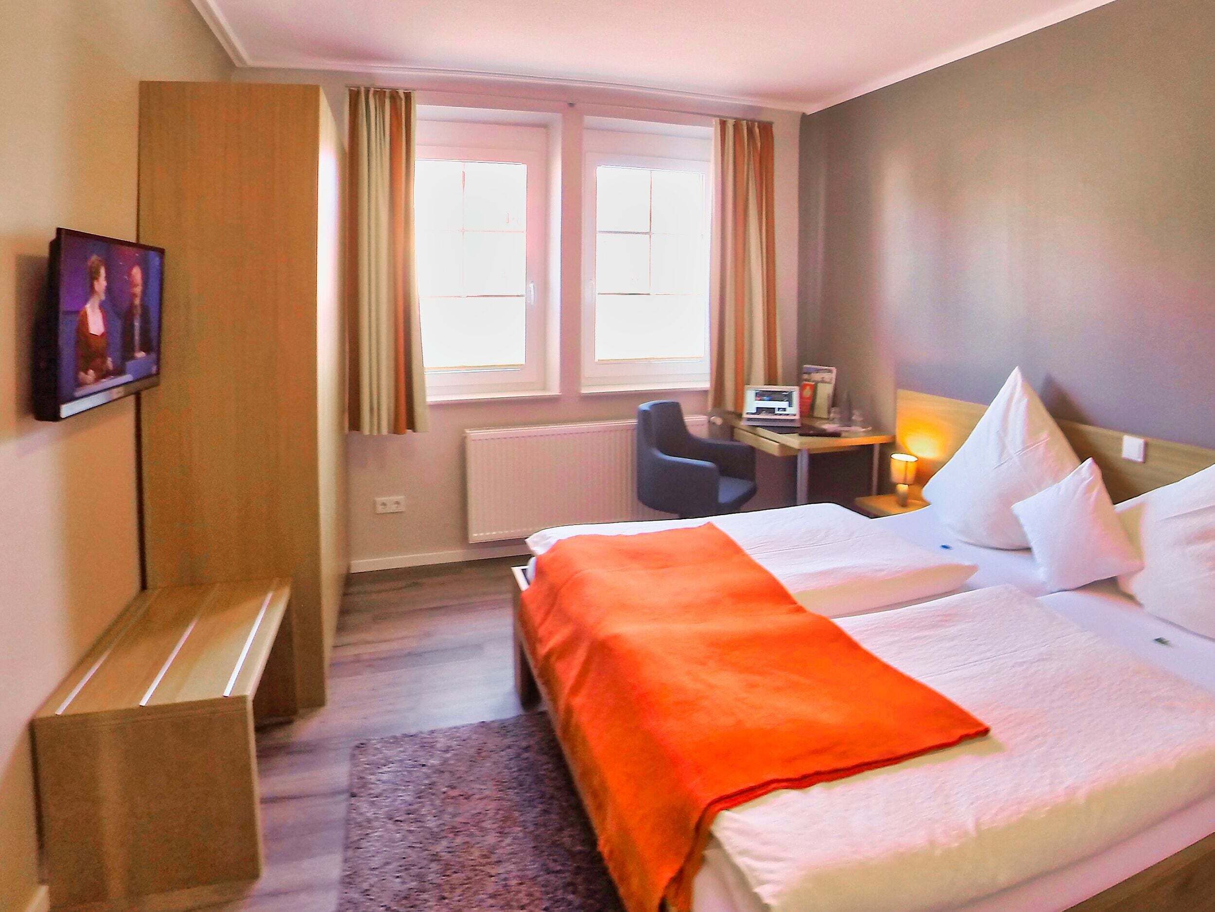 Blackout drapes, soundproofing, free WiFi, bed sheets
