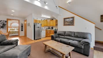 Smart TV, fireplace, DVD player, video library