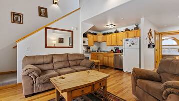 Smart TV, fireplace, DVD player, video library