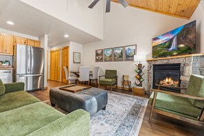 智能電視、壁爐、DVD 播放機、影像庫