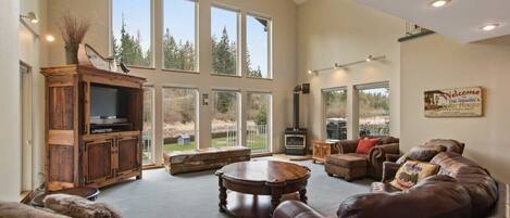 TV, fireplace, offices