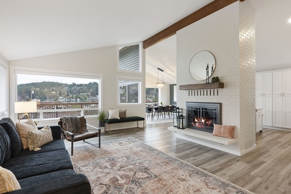 Our upstairs living room has a great view of the harbor.