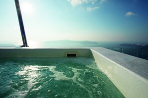 Deluxe Suite, Hot Tub, Sea View | Private spa tub - Vitsentzos Suites (Santorini)