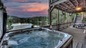 Terrace/patio - Meant to Be- Lake Front | Private Dock | Screened Porch | Lake Nottely (Blairsville)