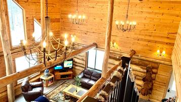 TV, fireplace, video games, DVD player