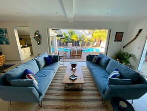 Televisión, chimenea, libros