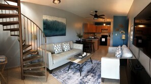 Smart TV, DVD player, books