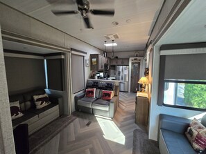 TV, fireplace, DVD player, stereo